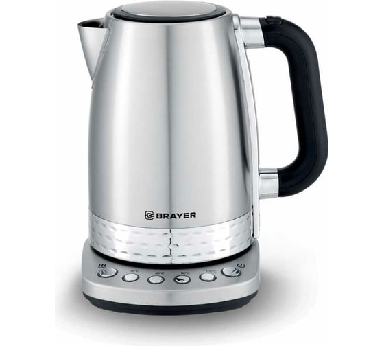 Электрический чайник BRAYER 2200 Вт, 1.7 л, нержавеющая сталь, t 70-100, поддержка t 2 часа, фильтр BR1002 1
