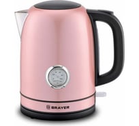 Электрический чайник BRAYER 2200 STRIX Вт, окрашенная сталь, термометр, розовый BR1005PK