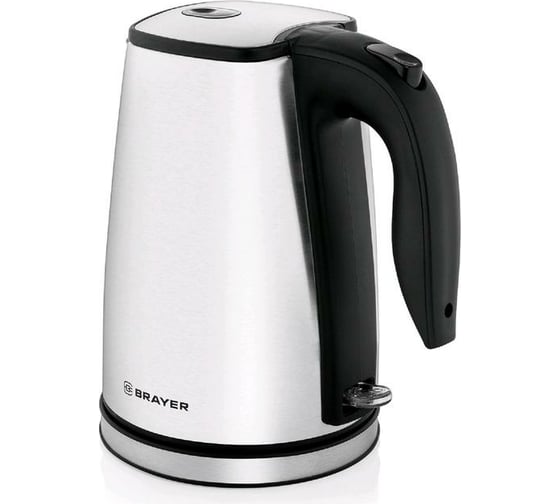 Электрический чайник BRAYER 2200 Вт, 1.7 л, нержавеющая cталь BR1042