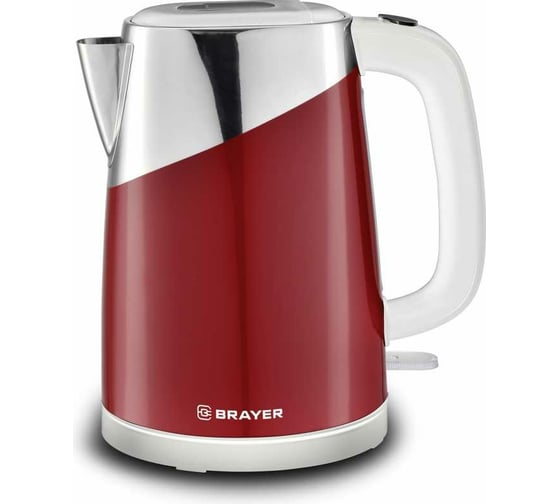 Электрический чайник BRAYER STRIX 2150 Вт, 1.7 л, стальной, сool touch BR1023R