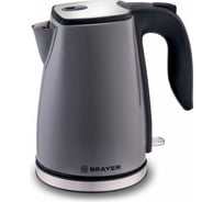 Электрический чайник BRAYER 2200 Вт, 1.7 л, окрашенная сталь, серый BR1042GY