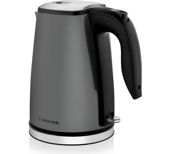 Электрический чайник BRAYER 2200 Вт, 1.7 л, окрашенная сталь, серый BR1042GY