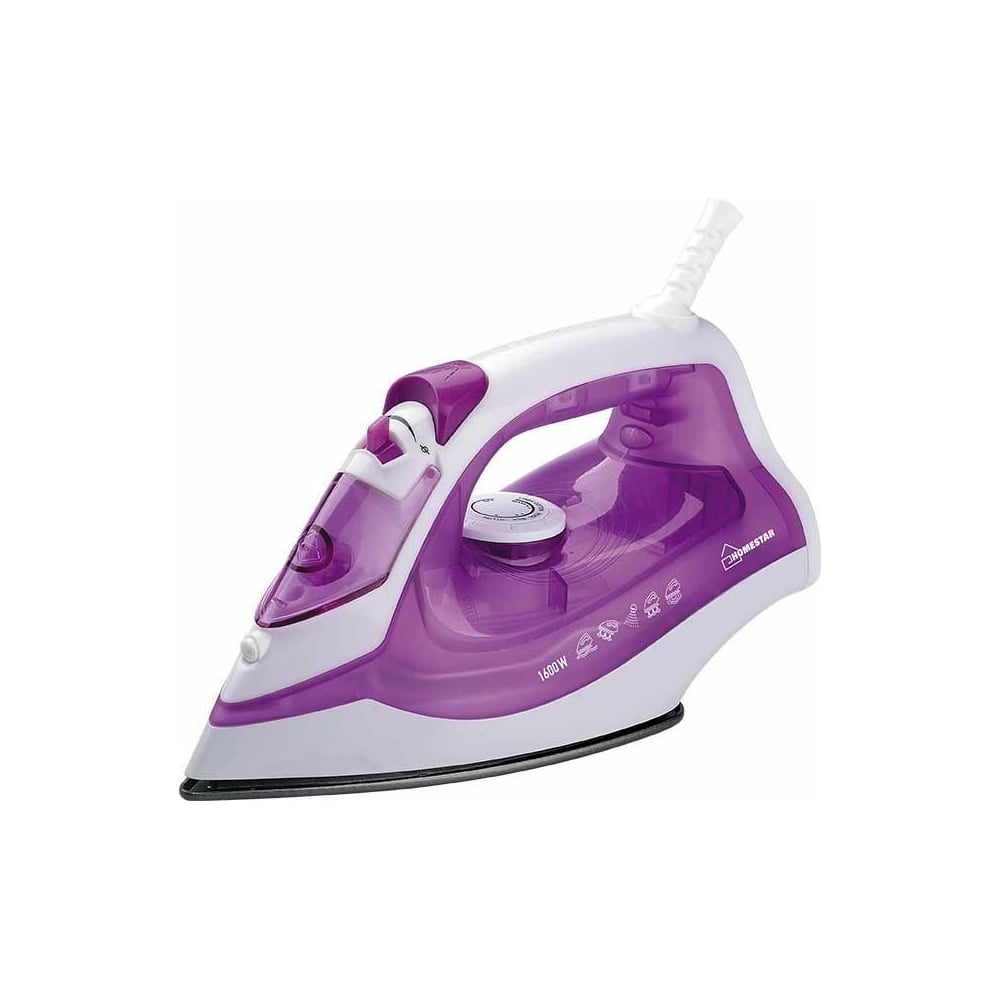 Утюг HomeStar HS-4006 фиолетовый, 1600 Вт, паровой удар, вертикальное ...