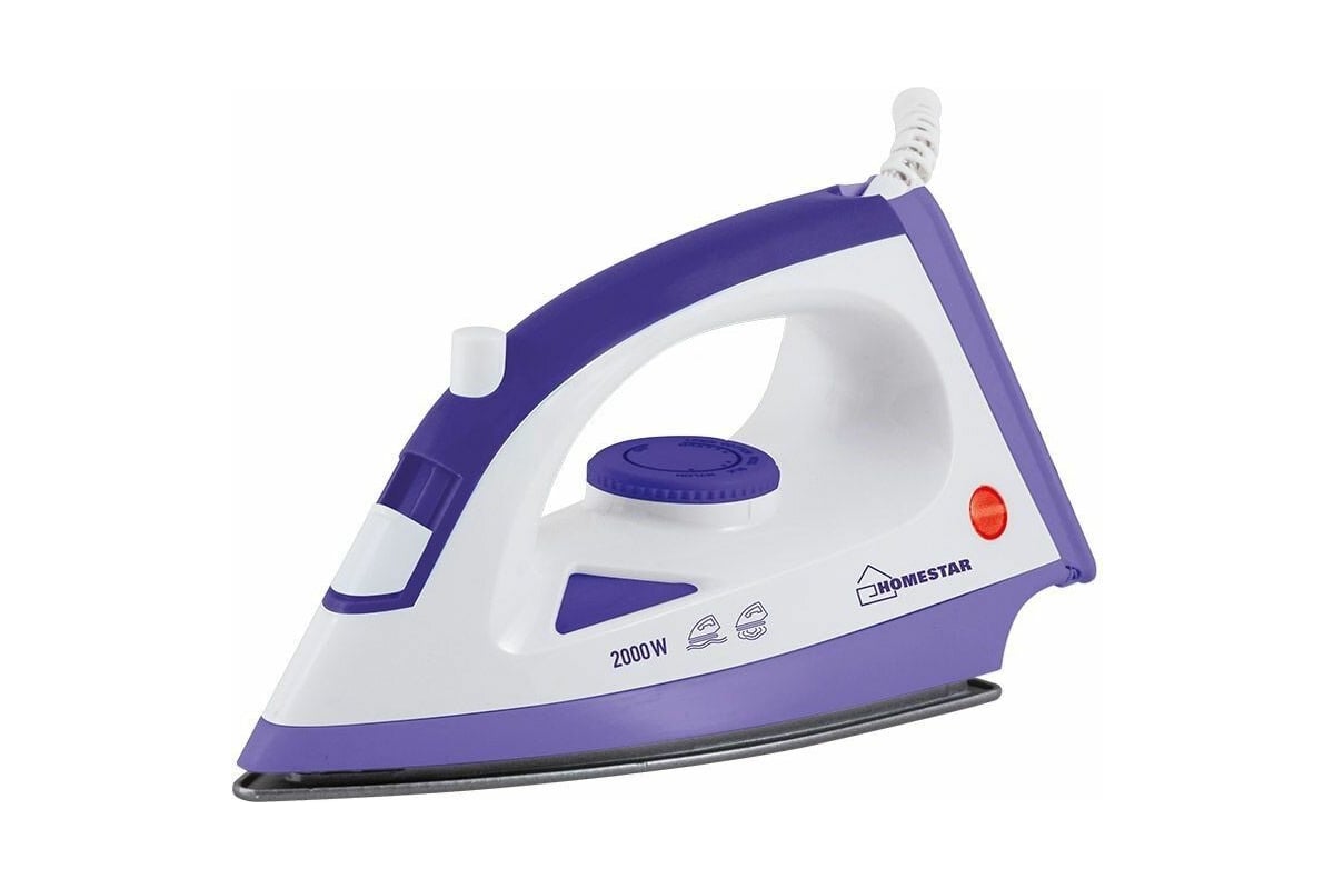 Утюг HomeStar HS-4001 фиолетовый, 2000 Вт, пар, тефлоновая подошва ...