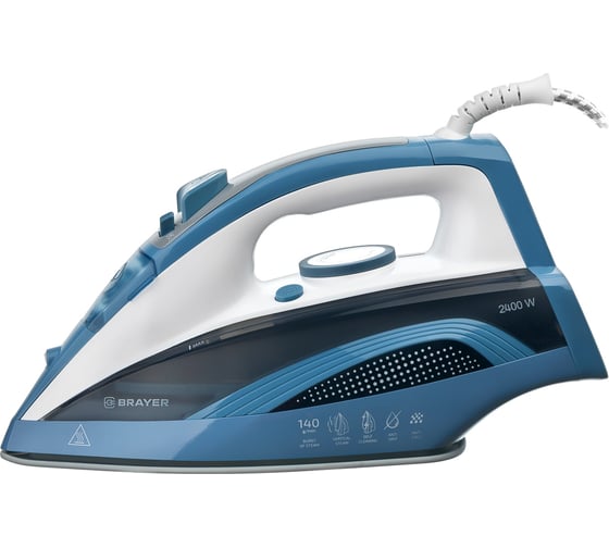 Паровой утюг BRAYER 2400 Вт, керамический, пар 140 г/м, антикапля BR4002