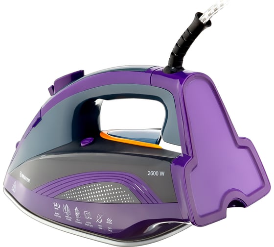 Паровой утюг BRAYER 2600 Вт, керамический, автоотключение, пар 140 г/м, One temp одна температура для всех типов тканей BR4001