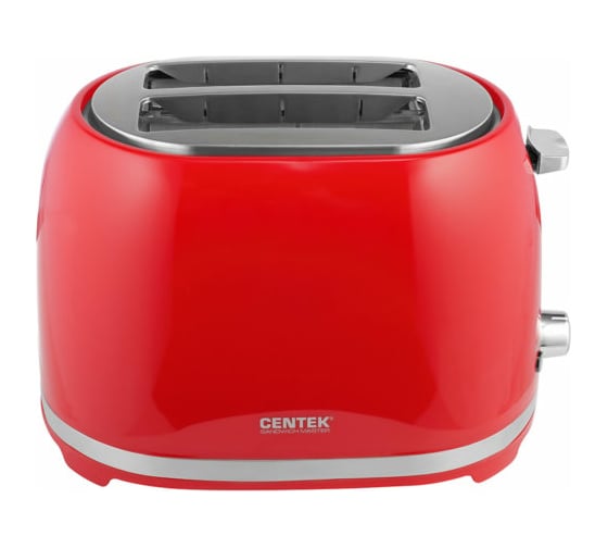 Тостер Centek 850 Вт, 7 уровней прожарки, 2 тоста, поддон, стоп, подогрев, разморозка CT-1432 RED