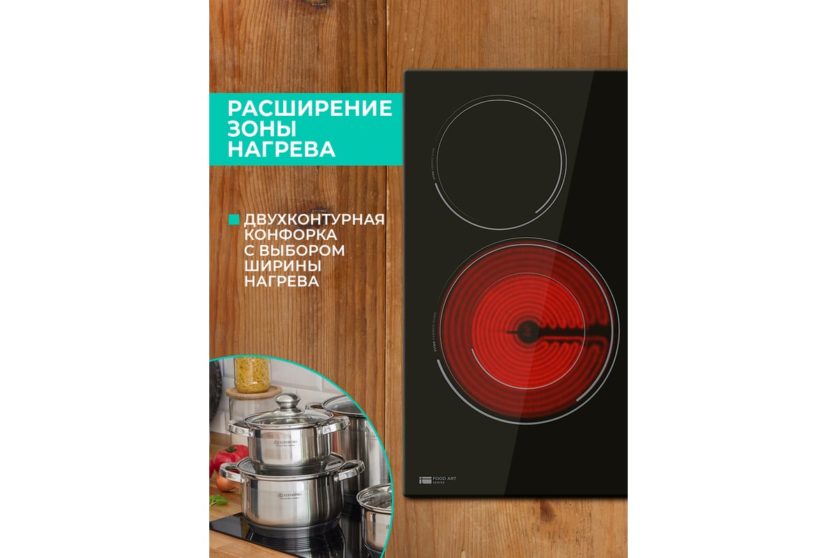 Электрическая варочная панель Timberk 4 конфорки, 6400 Вт T-HE4GL71 ...