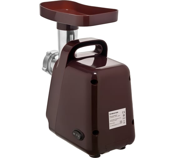 Мясорубка BRAYER 1300 Вт, реверс, насадки кеббе, колбасы, 2 диска BR1601
