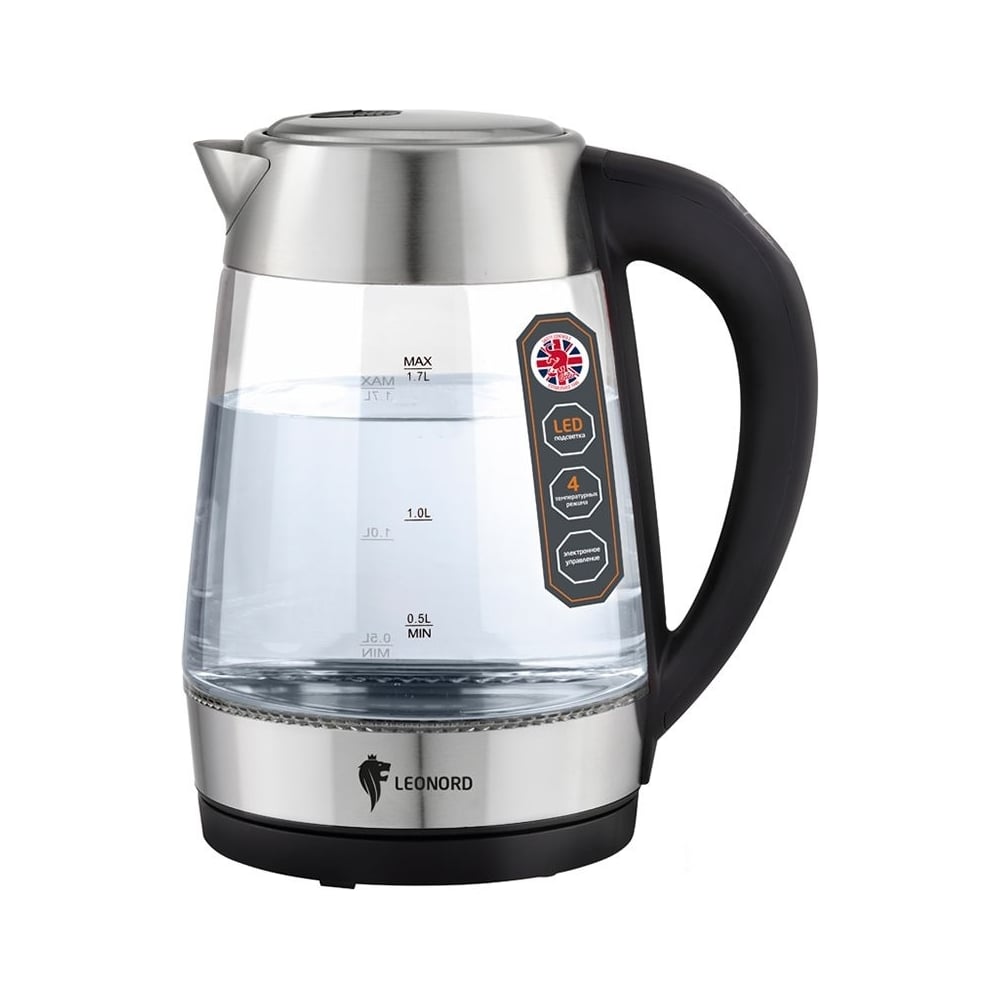 Электрический чайник Leonord LE- 1507 1.7 л стекло, пластик 104865 ...