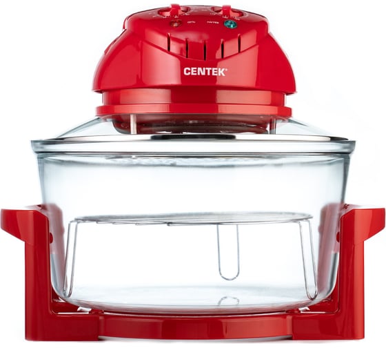Аэрогриль Centek 12 л, 5 л 1400 Вт, таймер 90 мин, max 250, 2 решетки CT-1456 RED
