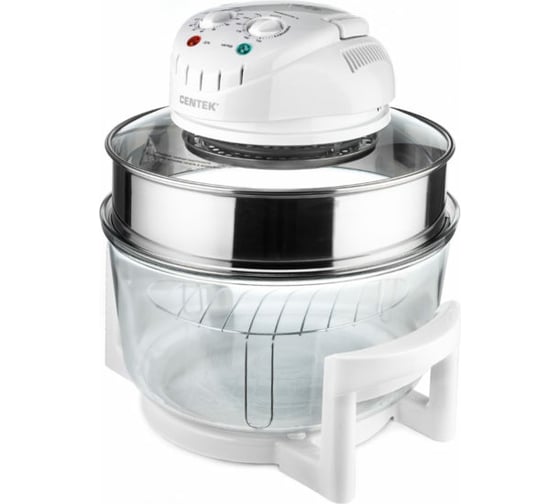 Аэрогриль Centek 12 л, 5 л 1400 Вт, таймер 90 мин, max 250, 2 решетки CT-1456 WHITE