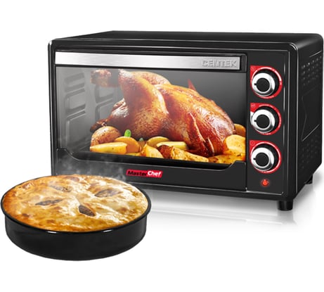 Жарочный шкаф Centek черный 36 л 1600 Вт 2 противня, таймер 90 мин, 4 режима, max 320 CT-1530-36 BLACK