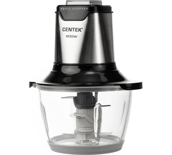 Чоппер Centek сталь 600 Вт 6 лезвий, стеклянная чаша 1.2 л, разборные ножи CT-1392