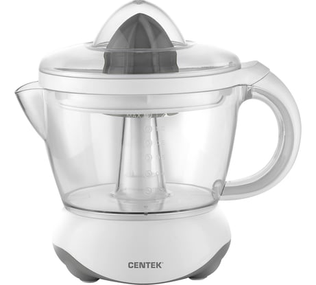 Соковыжималка для цитрусовых Centek 1.2 л, 40 Вт, прозрачный корпус, съёмный кувшин, 2 насадки CT-1232