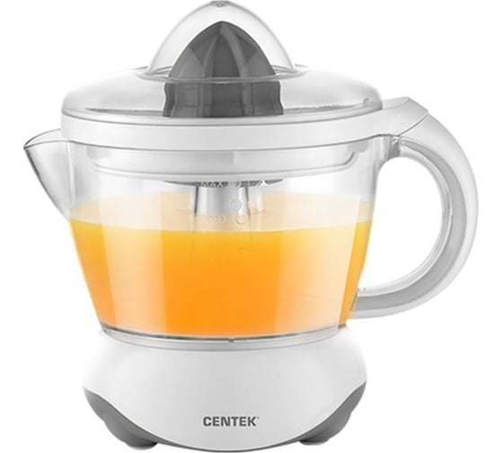 Соковыжималка для цитрусовых Centek 1.2 л, 40 Вт, прозрачный корпус, съёмный кувшин, 2 насадки CT-1232