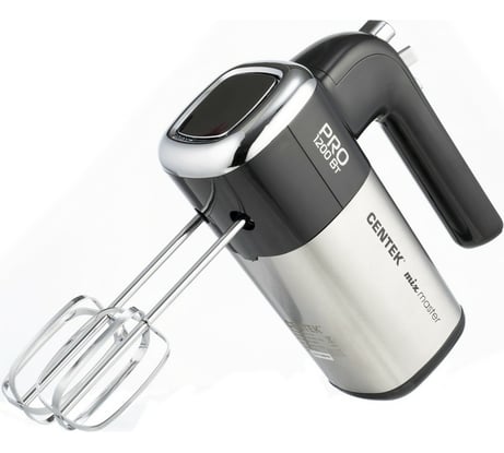Миксер Centek черный/сталь 1200 Вт, 5 скоростей + турбо режим, взбивание/замешивание CT-1120