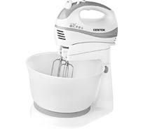 Миксер Centek с чашей белый/серый 320 Вт, 3.5 л, 5 скоростей + турбо режим, взбивание/замешивание CT-1105