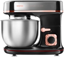 Планетарный миксер Centek черный/хром 1300 Вт, чаша 5.1 л, 3 насадки, 6 скоростей CT-1139 Black
