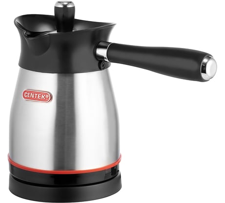 Электрическая турка Centek металл 0.5 л, 480 Вт, нержавеющая сталь, съемная мягкая ручка, крышка CT-1080 SS