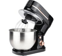 Планетарный миксер Centek черный/хром 1200 Вт, чаша 5 л, 3 насадки, 6 скоростей CT-1130