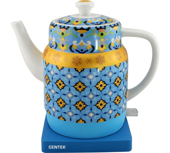 Чайник Centek 1.8 л, 2150 Вт, цветной рисунок, керамика, квадратная подставка CT-0066 1