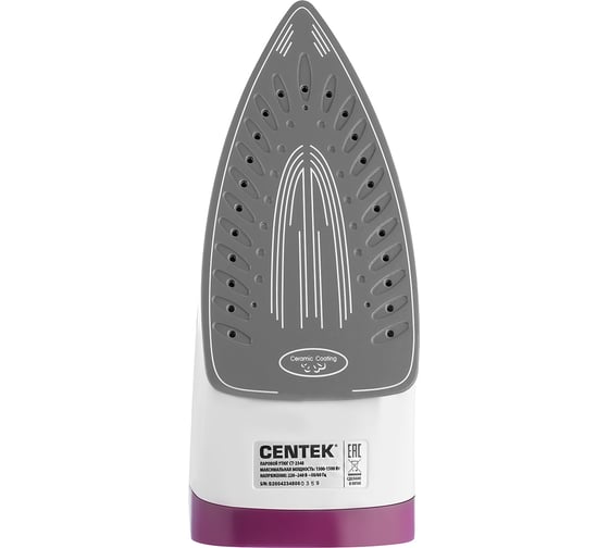 Утюг Centek фиолетовый 1800 Вт, керамическая подошва, паровой удар, самоочистка, 200 мл CT-2348 VIOLET
