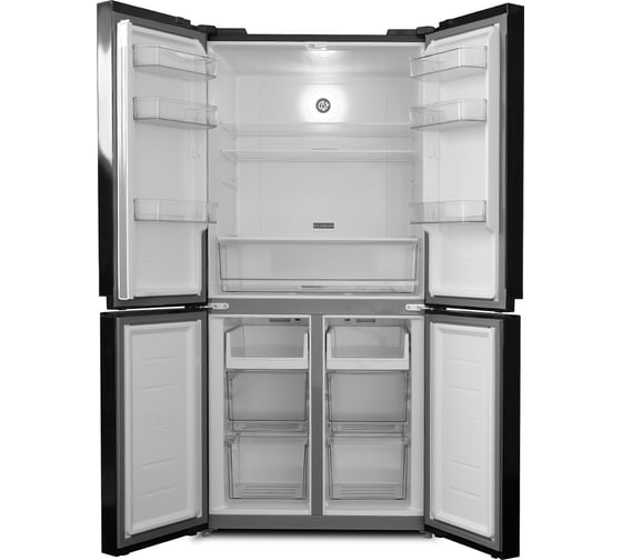 Холодильник Centek Total NF 456 л (153 л/303 л) 655x833x1775 мм, стекло, 4 двери CT-1756 Black Glass