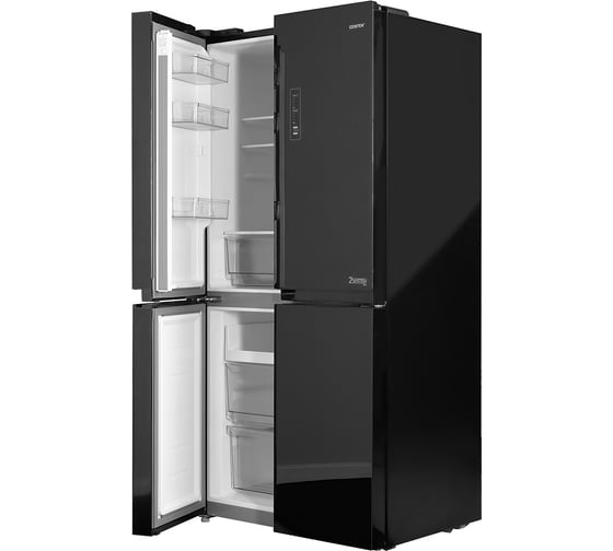 Холодильник Centek Total NF 456 л (153 л/303 л) 655x833x1775 мм, стекло, 4 двери CT-1756 Black Glass