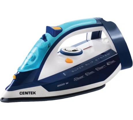 Утюг Centek синий 2200 Вт, керамическая подошва, 250 мл, паровой удар, самоочистка CT-2356
