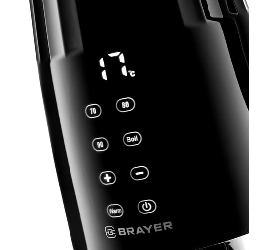 Электрический чайник BRAYER 1,7 л, Cool Touch, LED-дисплей, остается холодным при нагревании BR1036