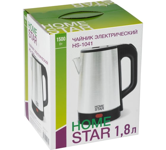 Чайник Homestar HS-1041 1.8 л стальной, черный 105220