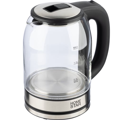 Чайник Homestar HS-1042 1.8 л стекло, пластик черный 105222