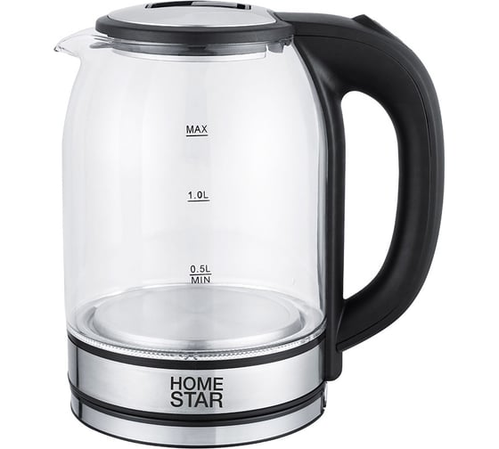 Чайник Homestar HS-1042 1.8 л стекло, пластик черный 105222 1
