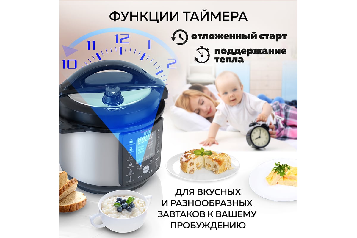 Мультиварка-скороварка-фритюрница GFGRIL GFM-500 - выгодная цена, отзывы,  характеристики, 1 видео, фото - купить в Москве и РФ