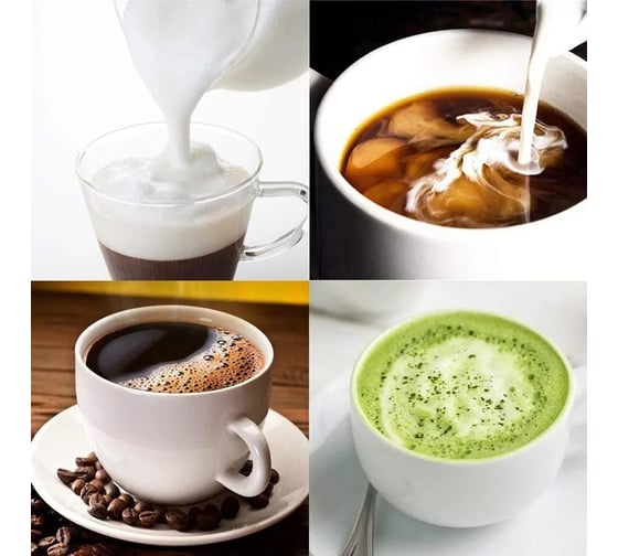 Ручной капучинатор-вспениватель для молока ZDK Cappucino, на подставке, черный 7001