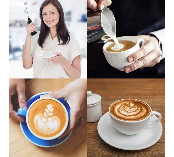 Ручной капучинатор-вспениватель для молока ZDK Cappucino, на подставке, черный 7001