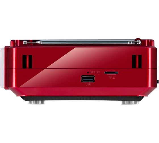 Радиоприёмник SVEN АС SRP-525 красный, 3 Вт, FM/AM/SW, USB, microSD, фонарь, встроенный аккумулятор SV-017163