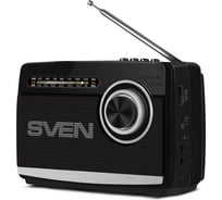 Радиоприёмник SVEN АС SRP-535 черный, 3 Вт, FM/AM/SW, USB, microSD, фонарь, встроенный аккумулятор SV-017187