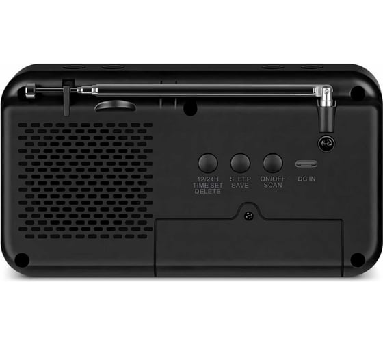 Радиоприёмник SVEN АС SRP-100 черный, 2 Вт, FM, LED-дисплей, встроенные часы и будильник, встроенный аккумулятор SV-020651