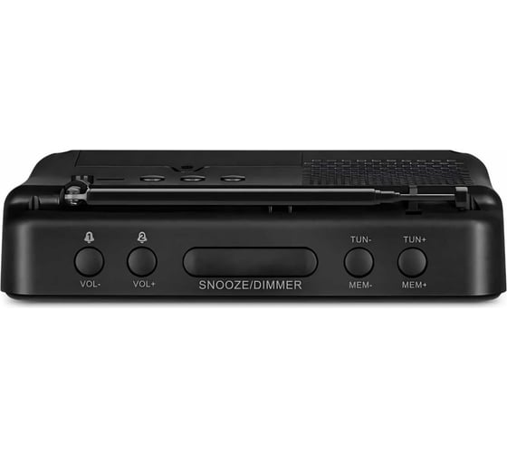 Радиоприёмник SVEN АС SRP-100 черный, 2 Вт, FM, LED-дисплей, встроенные часы и будильник, встроенный аккумулятор SV-020651