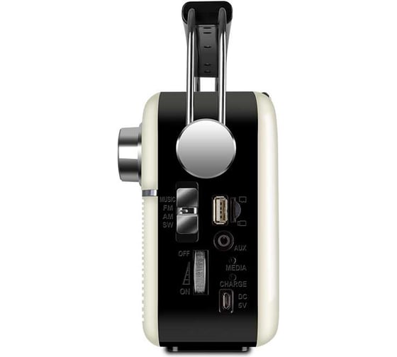 Радиоприёмник SVEN АС SRP-500 белый, 3 Вт, Bluetooth, FM/AM/SW, USB, microSD, AUX, встроенный аккумулятор SV-020422