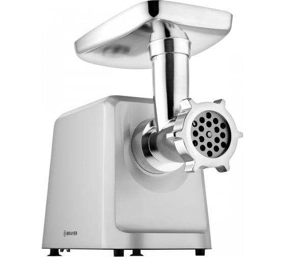 Мясорубка BRAYER 2000 Вт, 2,5 кг/мин, металлический корпус, реверс, 2 диска, кеббе, колбасы BR1605