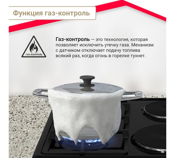 Комбинированная варочная поверхность SImfer 2 газ-конфорки, 2 электро конфорки, газ-контроль, автоподжиг H60Q22B516