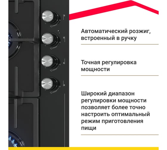 Газовая варочная поверхность SImfer газ-контроль H60H41S522