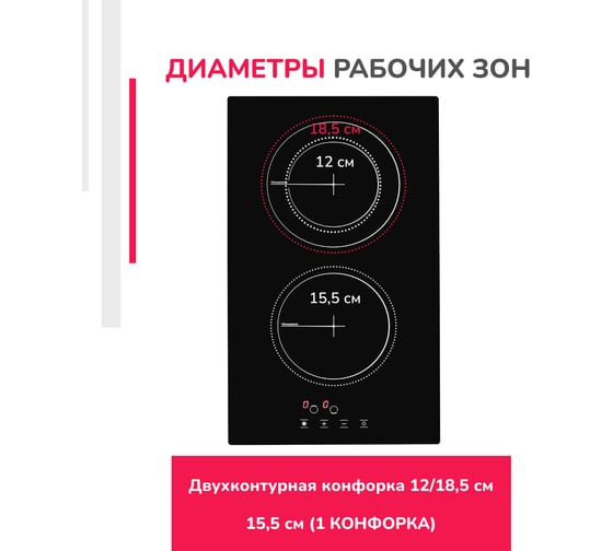 Электрическая варочная поверхность SImfer индикаторы остаточного тепла, стеклокерамика, сенсорная панель H30D12B100
