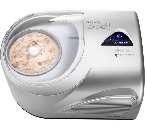 Мороженица с компрессором Nemox GELATO NXT1 L'AUTOMATICA ГазR290a цвет серебро, прямой привод, чаша нержавеющая сталь, объем 1.7 л 220-240V50-60Hz150W 003A600960R00 003A600960R01