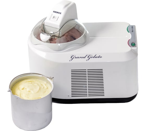 Мороженица с компрессором Nemox GRAND GELATO Clear 220-240 V, 50 Hz, 140 W, корпус - пластик, цвет белый, объем 1.5 л, съемное алюминиевое ведро 0036500750R01