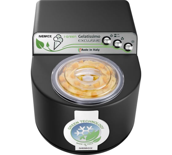 Мороженица с компрессором Nemox GELATISSIMO Exclusive i-green корпус пластик, цвет черный, газ R290a, чаша нержавеющая сталь, объем 1.7, 240 V, 50-60 Hz, 140 W 003A610260R00 003A610260R01