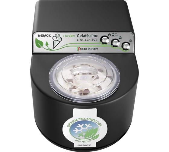 Мороженица с компрессором Nemox GELATISSIMO Exclusive i-green корпус пластик, цвет черный, газ R290a, чаша нержавеющая сталь, объем 1.7, 240 V, 50-60 Hz, 140 W 003A610260R00 003A610260R01